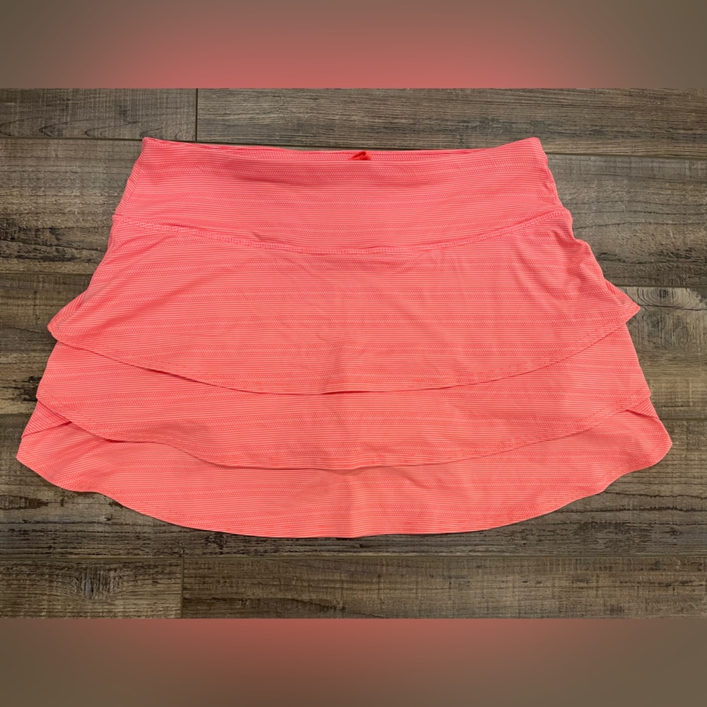 Athleta Coral Striped Skirt